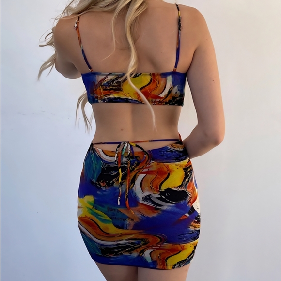 Blanc Piccasso Mesh Miami Cut Out Mini Dress - Picture 2 of 8